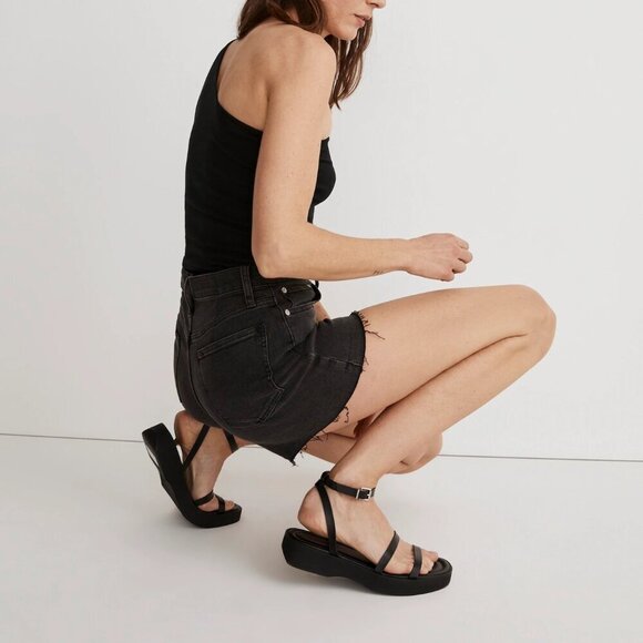 Madewell High-Rise Denim Shorts- Black- Size 27 - Picture 1 of 14